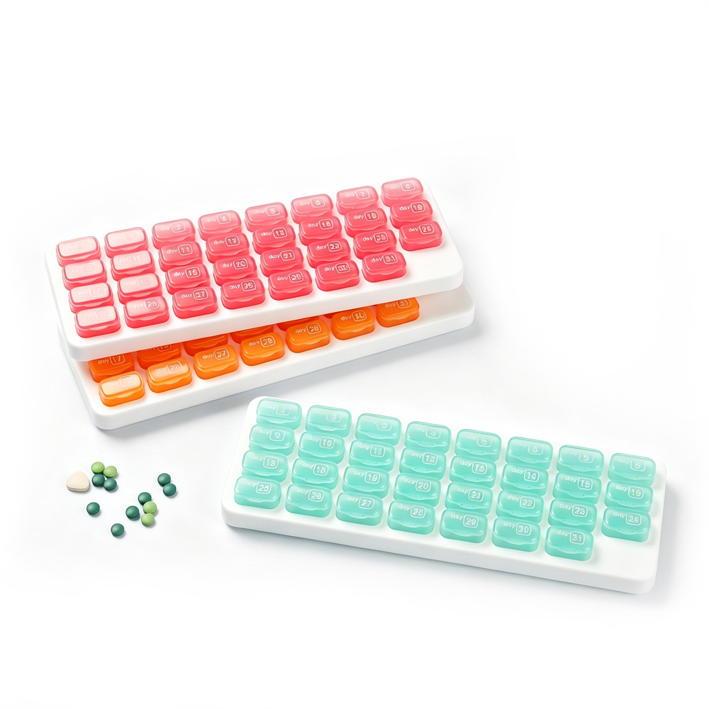 Caixa de comprimidos estilo teclado de 31 dias