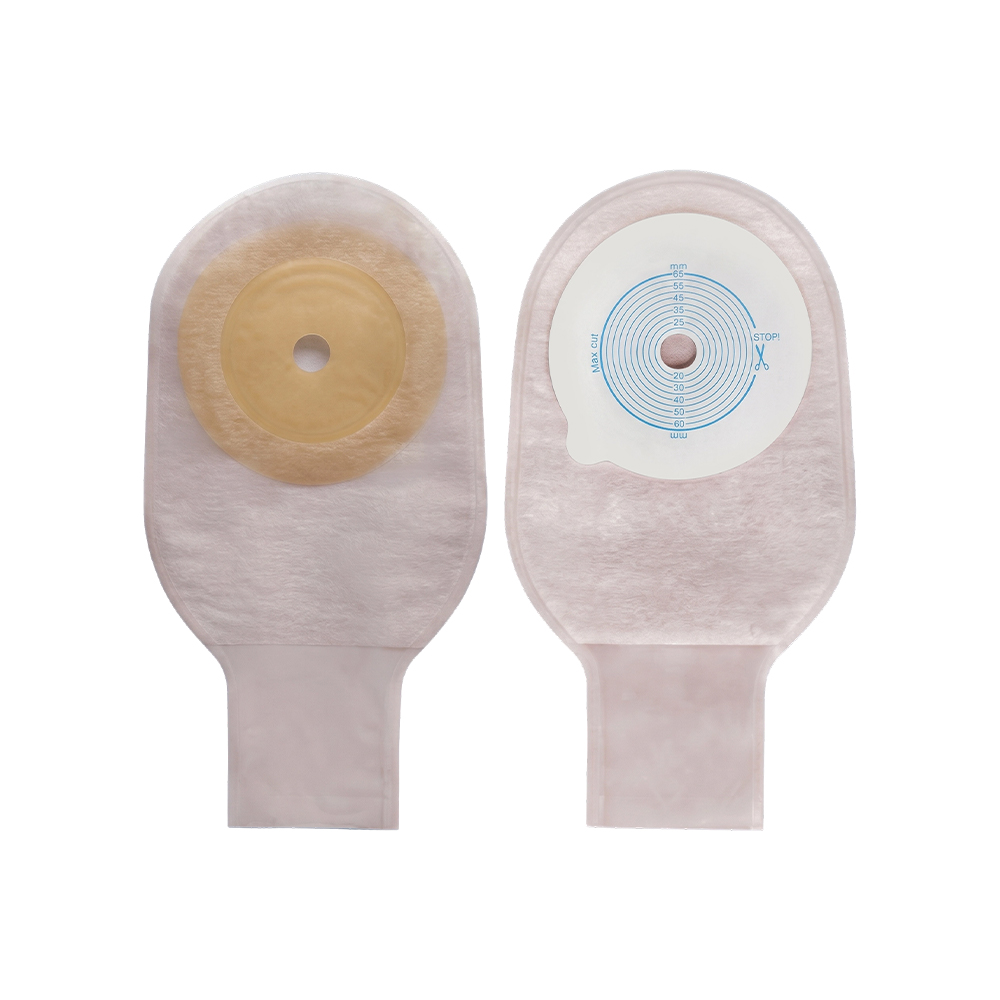 Saco de ostomia com vedação de braçadeira de camada externa não tecida de peça única/dupla face