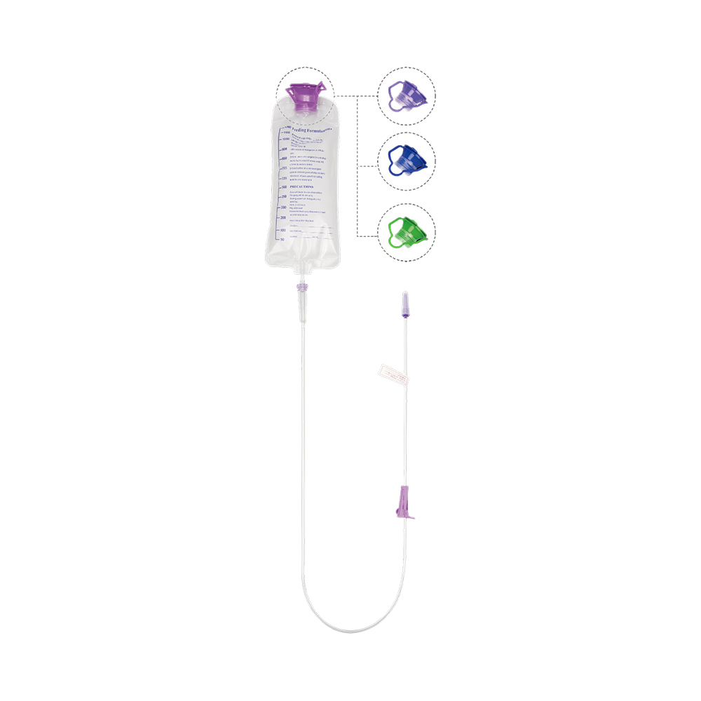 Conjunto de saco de alimentação enteral por gravidade descartável