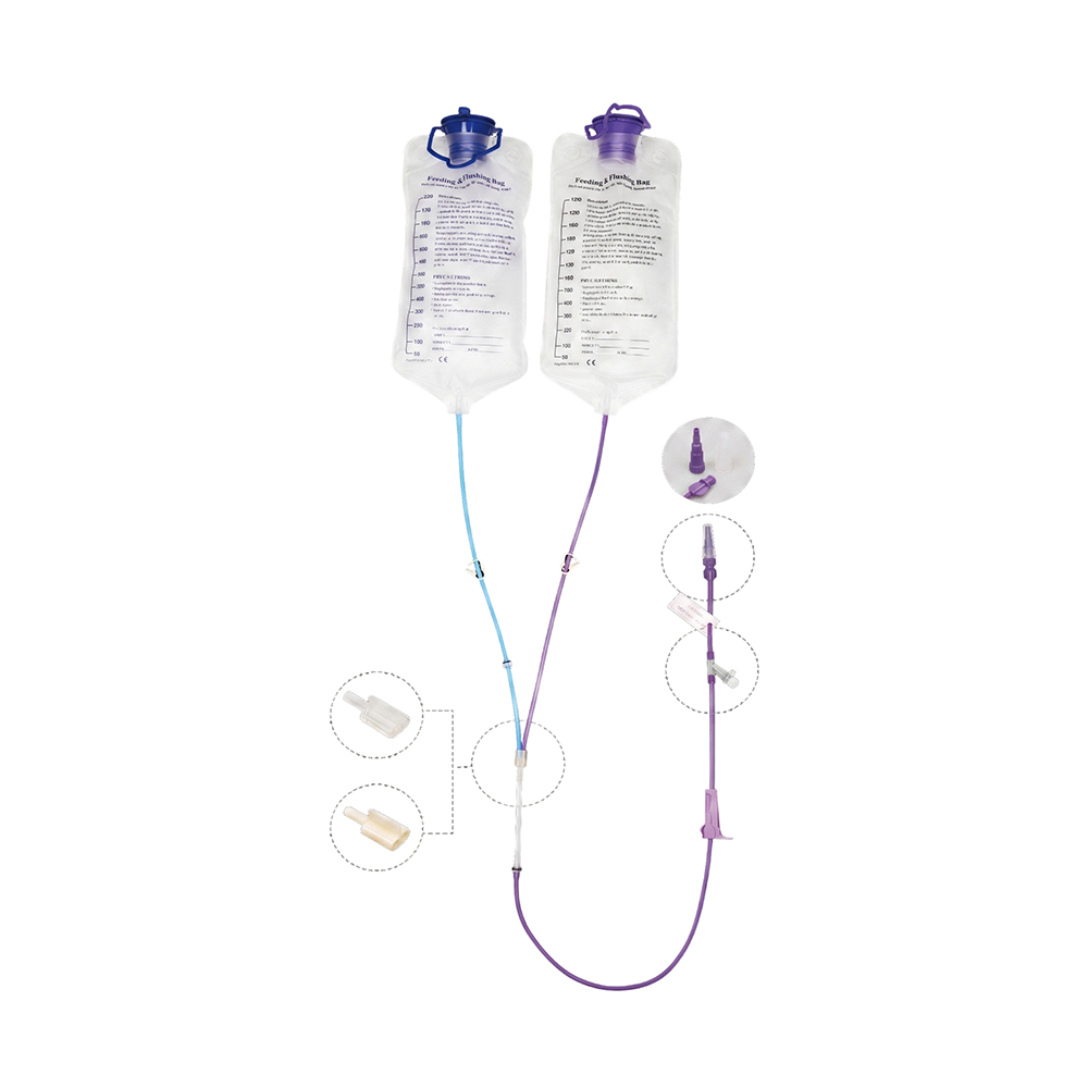 Sistema de alimentação de tubo de saco duplo de alimentação de bomba 1000ml/1200ml com opções de ponta e parafuso