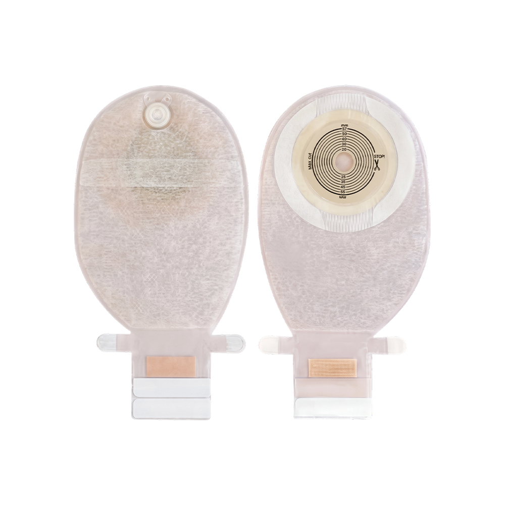 Saco de ostomia com vedação de braçadeira de camada externa não tecida de peça única/dupla face