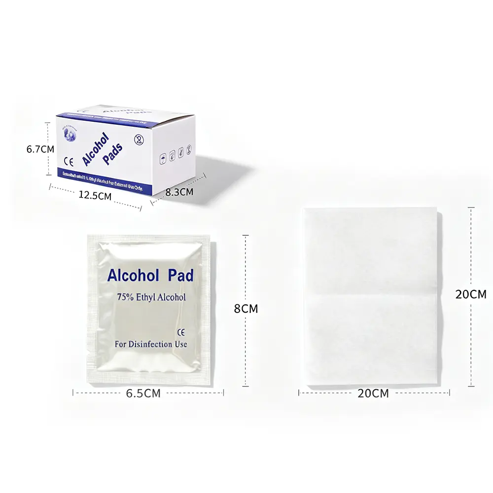 Almofadas de preparação de álcool embaladas individualmente, lenços estéreis descartáveis ​​com álcool etílico 75% para limpeza de pele, piercing, desinfecção de dispositivos e primeiros socorros