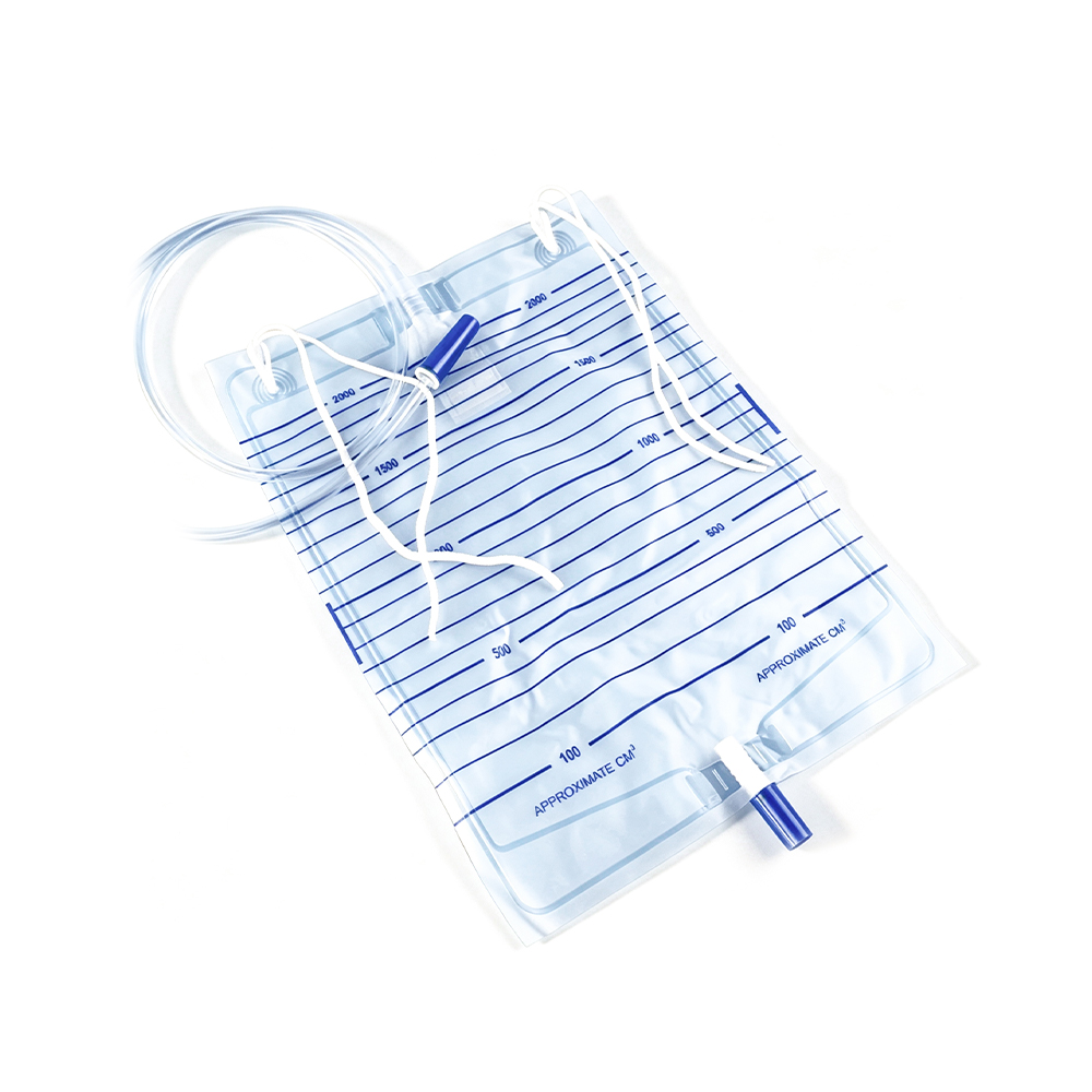 Saco de urina de grau médico de ajuste universal 1000ml-2000ml com gravata de nylon